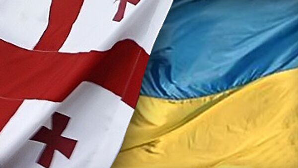 Флаги Грузии и Украины Флаги Грузии и Украины