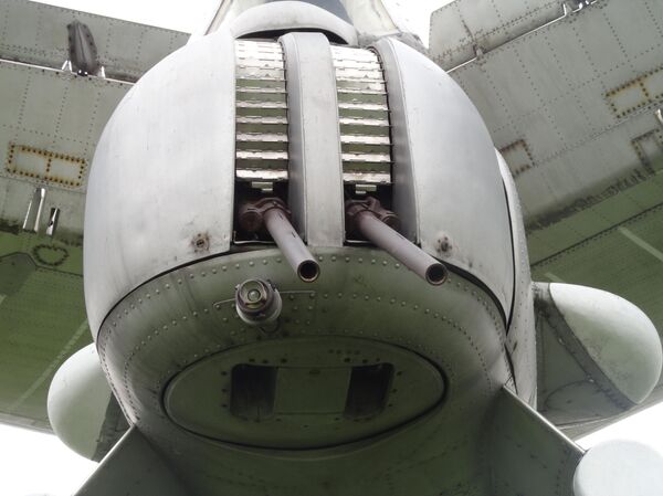 Пушки АМ-23 в кормовой оборонительной установке самолета Ту-142 Пушки АМ-23 в кормовой оборонительной установке самолета Ту-142