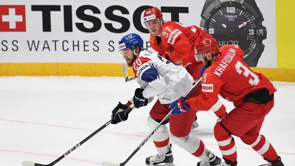 Игровой момент матча Россия - Чехия Игровой момент матча Россия - Чехия
