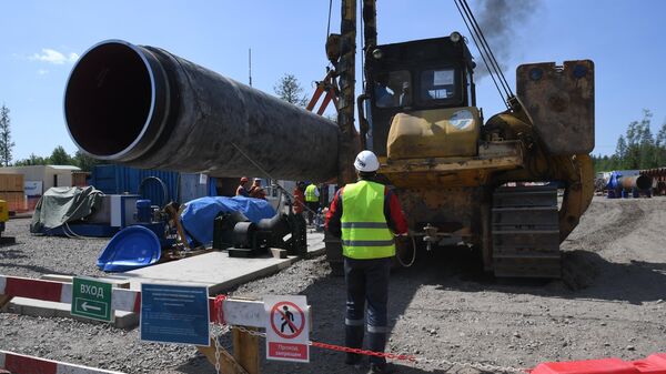 Рабочие на участке строительства газопровода Северный поток-2 в Ленинградской области Рабочие на участке строительства газопровода Северный поток-2 в Ленинградской области
