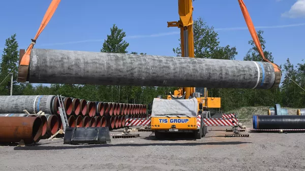 Участок строительства газопровода Северный поток — 2 в Ленинградской области