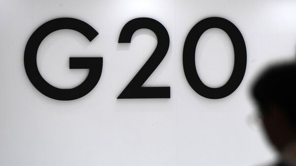 
Перед началом саммита Группы двадцати в международном выставочном центре INTEX Osaka в Осаке, Япония. 28 июня 2019