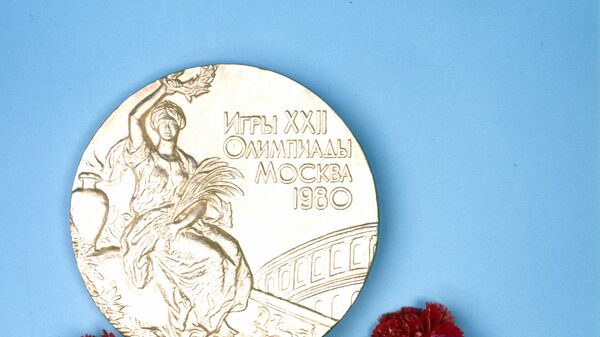 Золотая медаль XXII летних Олимпийских игр в Москве в 1980 году. Золотая медаль XXII летних Олимпийских игр в Москве в 1980 году.