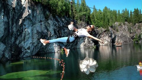 Карелия. Горный парк Рускеала. Проезд по zip-line. Карелия. Горный парк Рускеала. Проезд по zip-line.