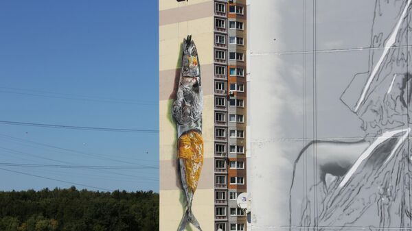 Стрит-арт фестиваль URBAN MORPHOGENESI. Рыба DA2 (Испания) Стрит-арт фестиваль URBAN MORPHOGENESI. Рыба DA2 (Испания)