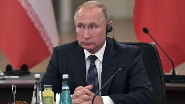 Президент РФ Владимир Путин на V встрече глав государств - гарантов Астанинского процесса содействия сирийскому урегулированию Президент РФ Владимир Путин на V встрече глав государств - гарантов Астанинского процесса содействия сирийскому урегулированию