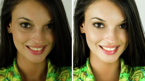 Портрет девушки до и после ретуширования в фотошопе Портрет девушки до и после ретуширования в фотошопе