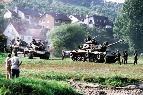 Американские танки во время учений REFORGER '82 в Западной Германии