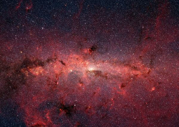 Центр нашей галактики Млечный Путь снятый телескопом Spitzer Центр нашей галактики Млечный Путь снятый телескопом Spitzer
