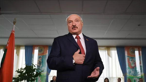 Президент Белоруссии Александр Лукашенко после в голосования на выборах депутатов Палаты представителей Национального собрания Белоруссии