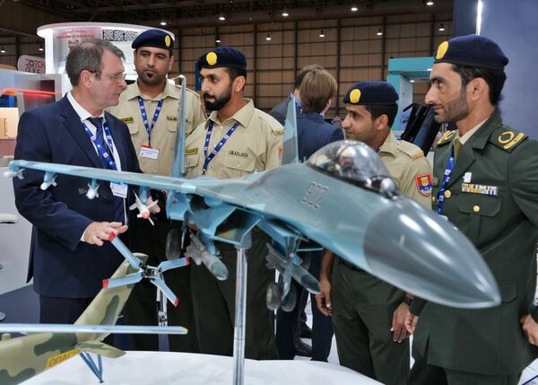 Посетители на международном авиасалоне Dubai Airshow 2019 в Дубае Посетители на международном авиасалоне Dubai Airshow 2019 в Дубае
