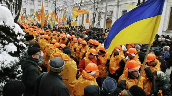 Сторонники кандидата в президенты Украины Виктора Ющенко в Киеве, 2004 год 