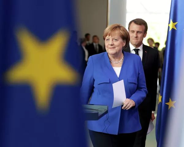 Канцлер Германии Ангела Меркель и президент Франции Эммануэль Макрон