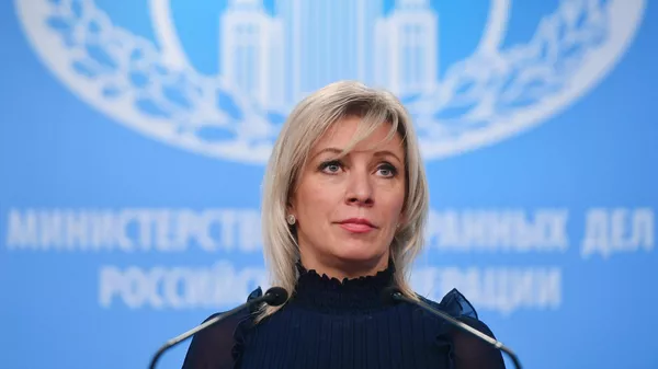 Официальный представитель Министерства иностранных дел России Мария Захарова во время брифинга