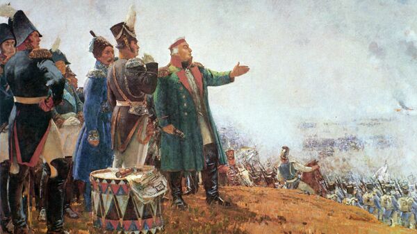 Репродукция картины художника Сергея Герасимова М. И. Кутузов на Бородинском поле Репродукция картины художника Сергея Герасимова М. И. Кутузов на Бородинском поле