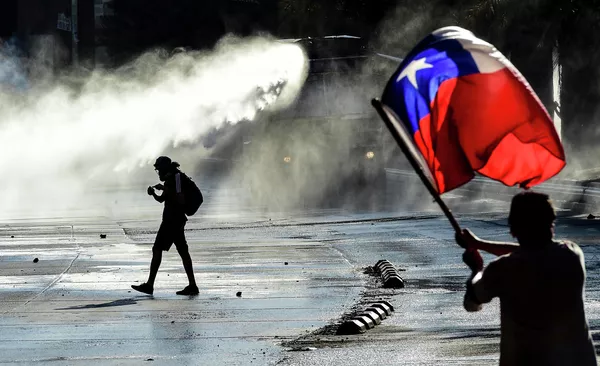 Акция протеста в Сантьяго, Чили
