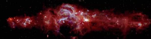 Составное инфракрасное изображение центра нашей галактики Млечный Путь, охватывающее более 600 световых лет