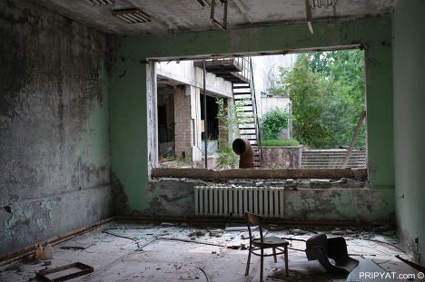 Город Припять после аварии на Чернобыльской АЭС Город Припять после аварии на Чернобыльской АЭС