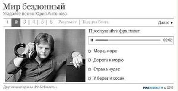Викторина про песни Юрия Антонова Викторина про песни Юрия Антонова