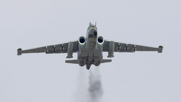 Штурмовик (ударный самолет) Су-25СМ. Архивное фото Штурмовик (ударный самолет) Су-25СМ. Архивное фото