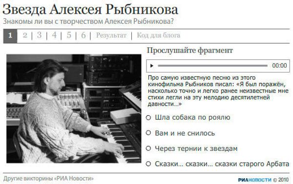 Звезда Алексея Рыбникова. Викторина Звезда Алексея Рыбникова. Викторина