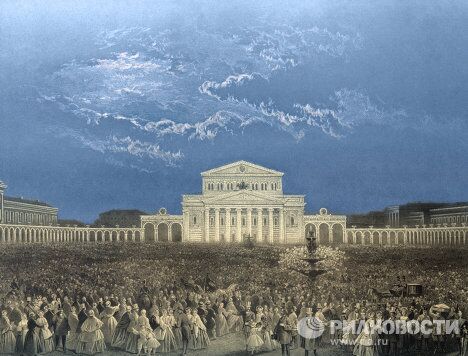 Театральная площадь в день открытия Большого театра 20 августа 1856' Театральная площадь в день открытия Большого театра 20 августа 1856'