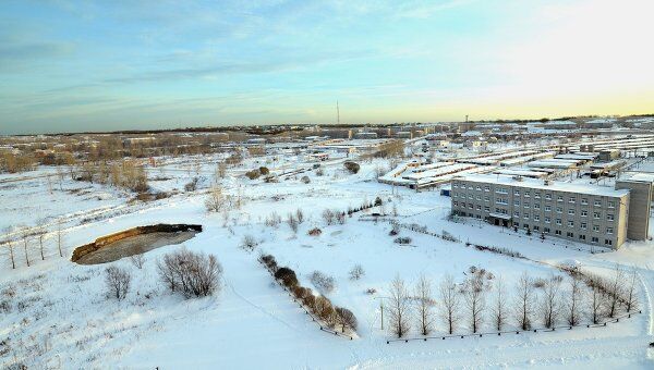 Провал почвы в городе Березники Пермского края Провал почвы в городе Березники Пермского края