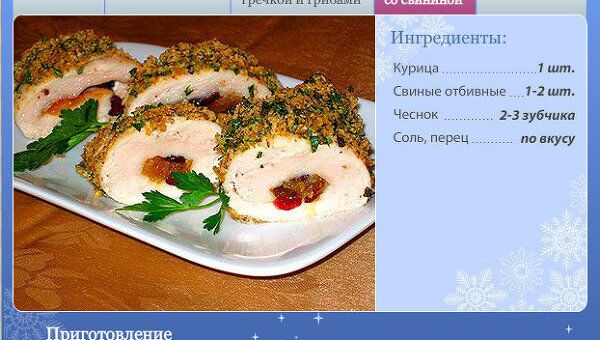 Рецепты блюд на Рождество Рецепты блюд на Рождество