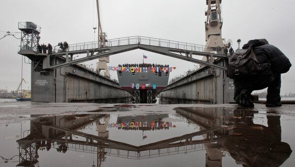 Спуск на воду головного фрегата ВМФ РФ Адмирал флота Сергей Горшков Спуск на воду головного фрегата ВМФ РФ Адмирал флота Сергей Горшков