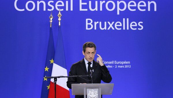 Президент Франции Николя Саркози на пресс-конференции в конце саммита Евросоюза в Брюсселе Президент Франции Николя Саркози на пресс-конференции в конце саммита Евросоюза в Брюсселе