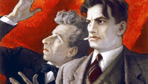 Н.Соколов. В.Маяковский и В.Мейерхольд. 1975 г. Государственный музей В.В.Маяковского в Москве Н.Соколов. В.Маяковский и В.Мейерхольд. 1975 г. Государственный музей В.В.Маяковского в Москве