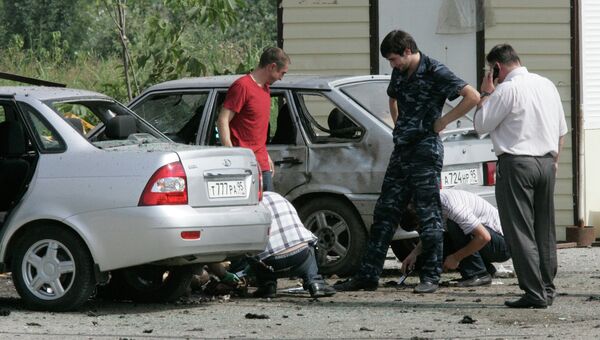 Взрыв у полицейского блокпоста в Грозном Взрыв у полицейского блокпоста в Грозном