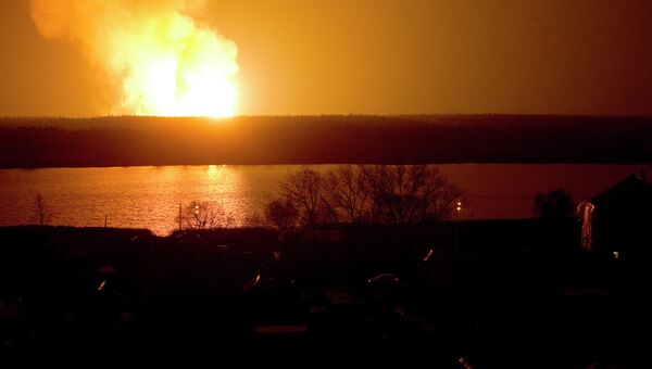 Пожар на газопроводе в Щелковском районе Московской области Пожар на газопроводе в Щелковском районе Московской области