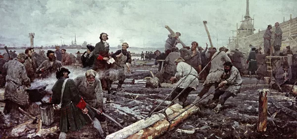 Картина Петр I на строительстве Санкт-Петербурга