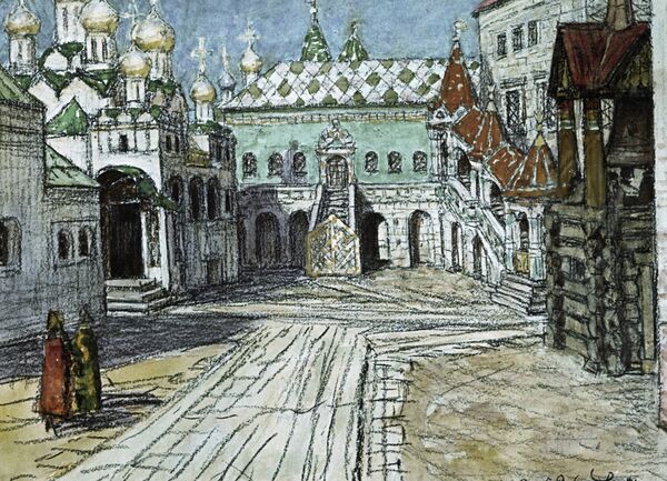 Картина Царская площадка в Кремле Картина Царская площадка в Кремле