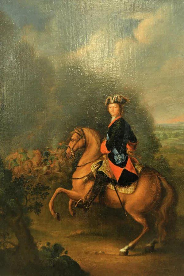 Картина, изображающая Петра Первого во время Полтавской битвы (середина XVIII в.)