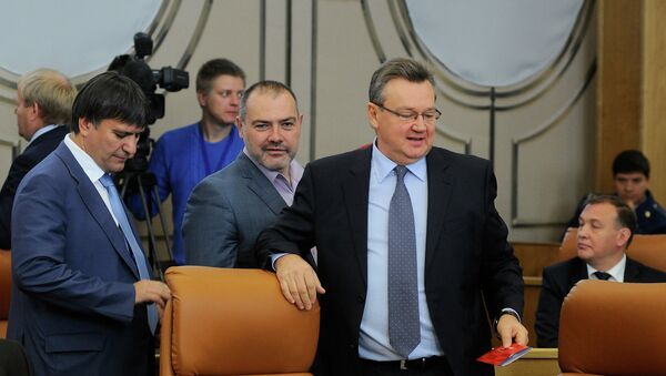 Первое заседание вновь избранного горсовета Красноярска, архивное фото Первое заседание вновь избранного горсовета Красноярска, архивное фото