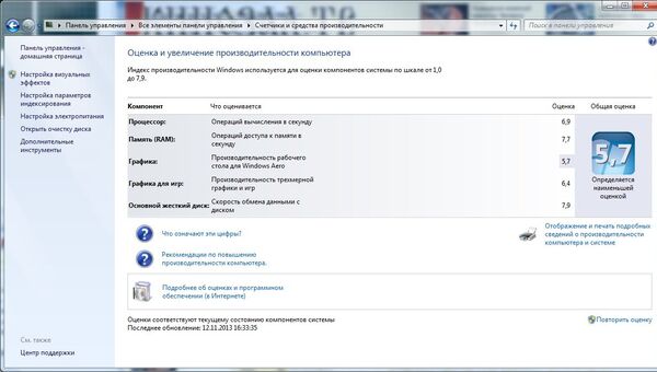 Индекс производительности Windows для для нового NUC’а (DC53427HYE) Индекс производительности Windows для для нового NUC’а (DC53427HYE)