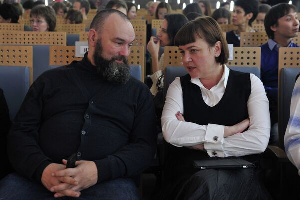 Борис Куприянов и заместитель руководителя Департамента культуры города Москвы Елена Зеленцова на церемонии награждения лауреатов премии Новая Интеллигенция Борис Куприянов и заместитель руководителя Департамента культуры города Москвы Елена Зеленцова на церемонии награждения лауреатов премии Новая Интеллигенция