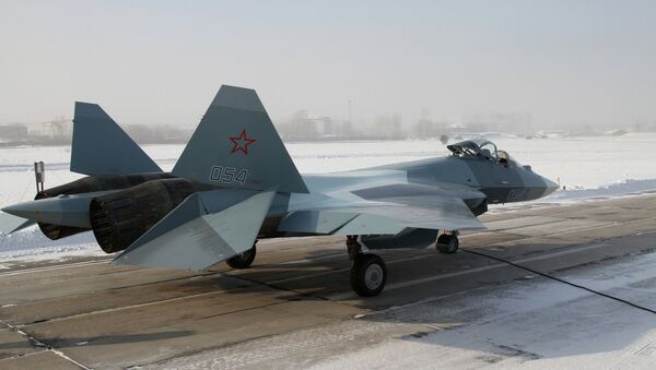 Российский истребитель пятого поколения. Архивное фото Российский истребитель пятого поколения. Архивное фото