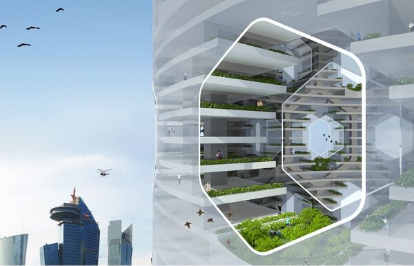 Вертикальный город от Luca Curci Architects Вертикальный город от Luca Curci Architects