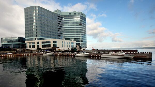 Строительство пятизвездочной гостиницы Hyatt Regency Vladivostok на мысе Бурный во Владивостоке Строительство пятизвездочной гостиницы Hyatt Regency Vladivostok на мысе Бурный во Владивостоке