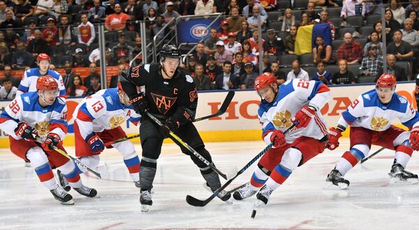 Игровой момент матча Кубка мира Россия - Северная Америка U23 Игровой момент матча Кубка мира Россия - Северная Америка U23