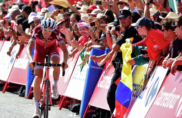 Российский велогонщик команды Katusha-Alpecin Ильнур Закарин Российский велогонщик команды Katusha-Alpecin Ильнур Закарин