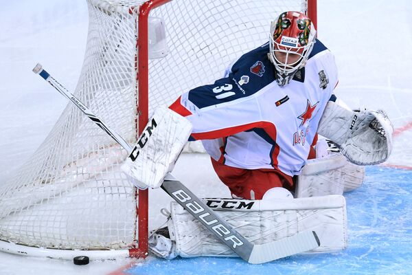 Вратарь ПХК ЦСКА Ларс Юханссон Вратарь ПХК ЦСКА Ларс Юханссон