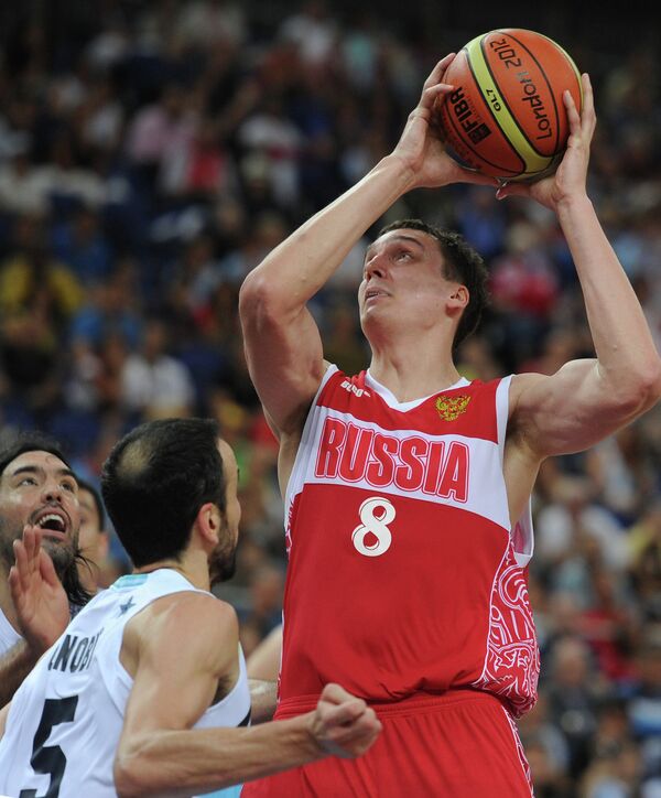 Игр баскетбол мужчины россии. Саша Каун баскетбол. Баскетбол Лондон 2012 Россия.