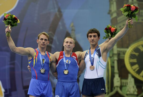 Призеры в опорном прыжке на чемпионате Европы по спортивной гимнастике Призеры в опорном прыжке на чемпионате Европы по спортивной гимнастике