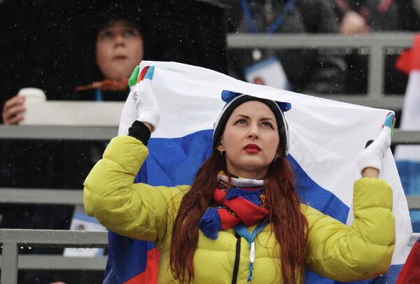 Болельщица сборной России Болельщица сборной России