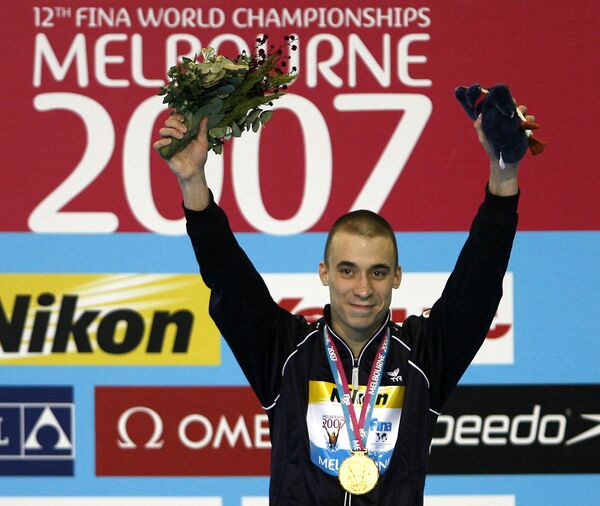 Глеб Гальперин на подиуме чемпионата мира по водным видам спорта в Мельбурне Глеб Гальперин на подиуме чемпионата мира по водным видам спорта в Мельбурне
