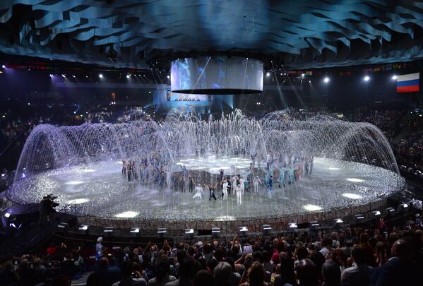 На церемонии открытия XVI чемпионата мира по водным видам спорта в Казани На церемонии открытия XVI чемпионата мира по водным видам спорта в Казани
